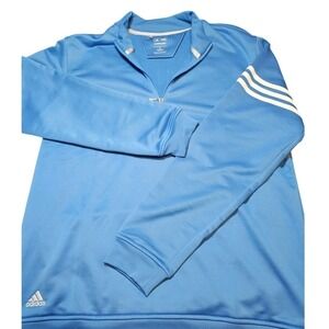 Adidas Pullover Mens Medium Blue Climalite 1/4 Zip Golf Sweatshirt Long‎ Sleeve